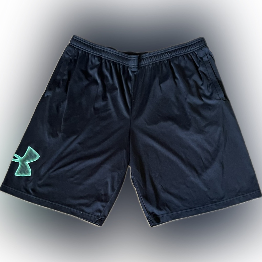 Mens Under Armour Tech Graphic Shorts Black w/Green Logo Size 3XLT - Picture 3 of 8